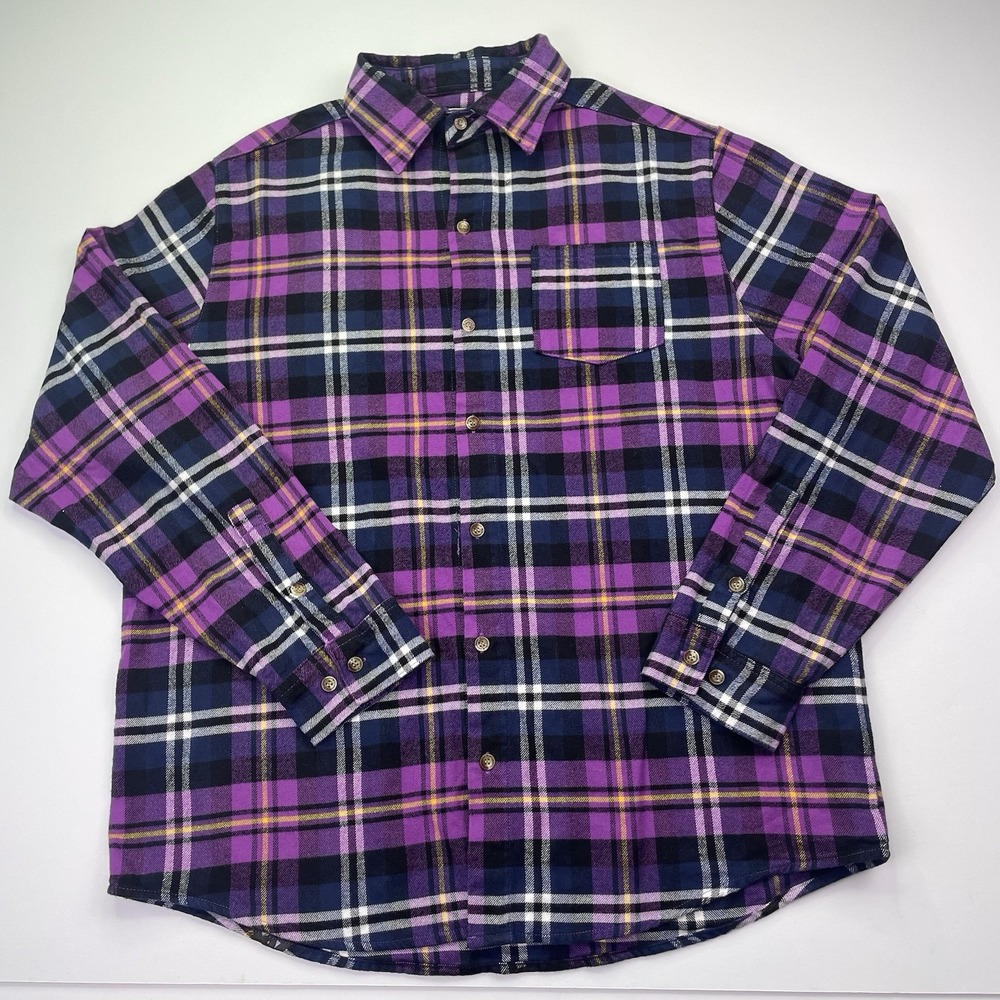 Disney Cakeworthy Ursula Flannel Size Large Plaid Long Sleeve Button Shirt